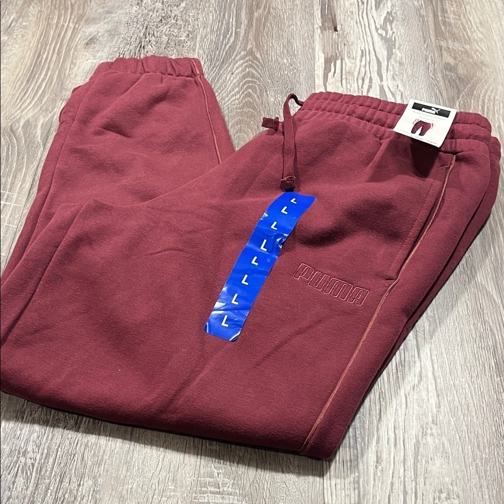 Puma Unisex Maroon  Joggers New with Tag Size Large